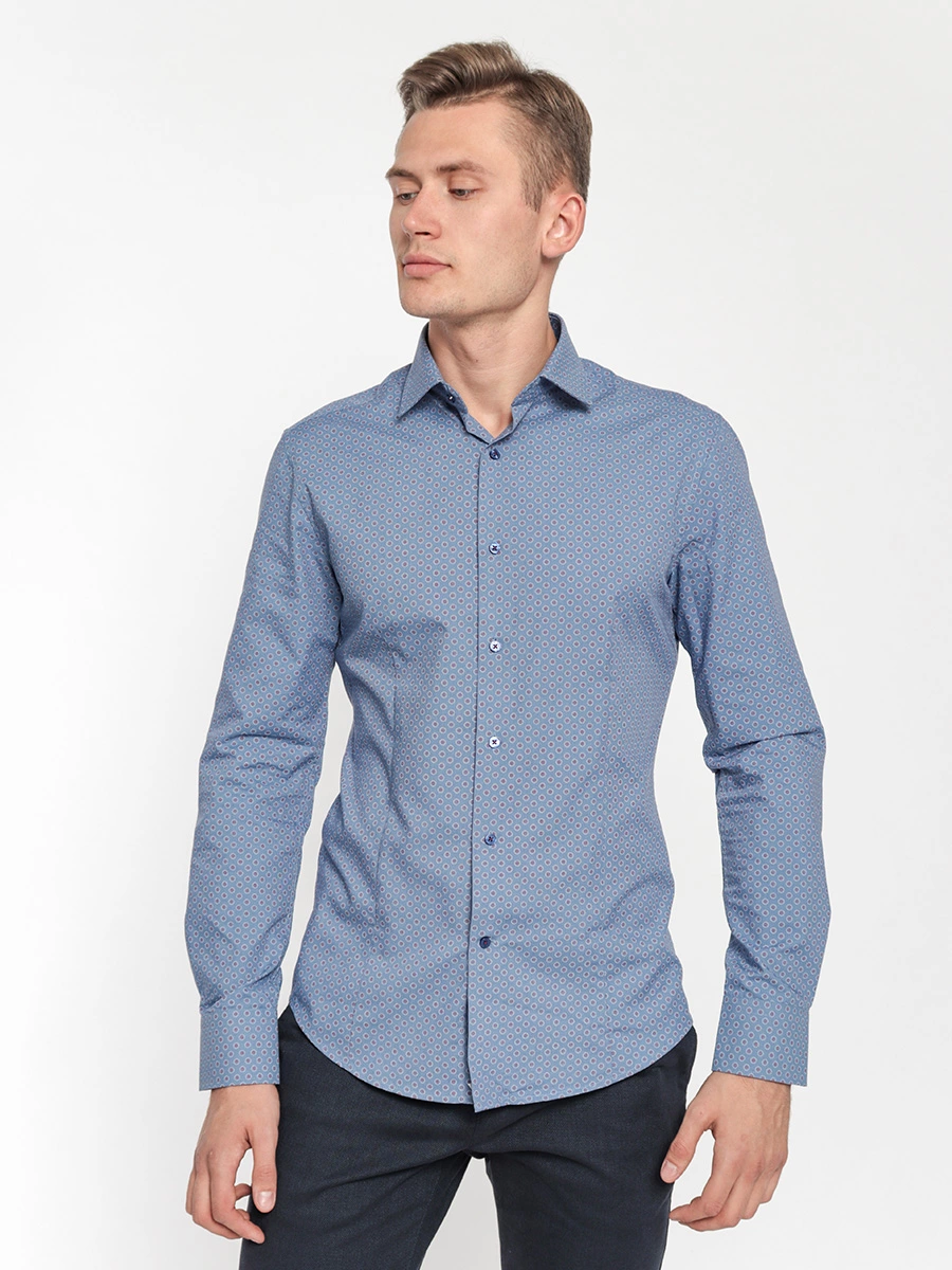 Полуприлегающая рубашка Slim fit с узором